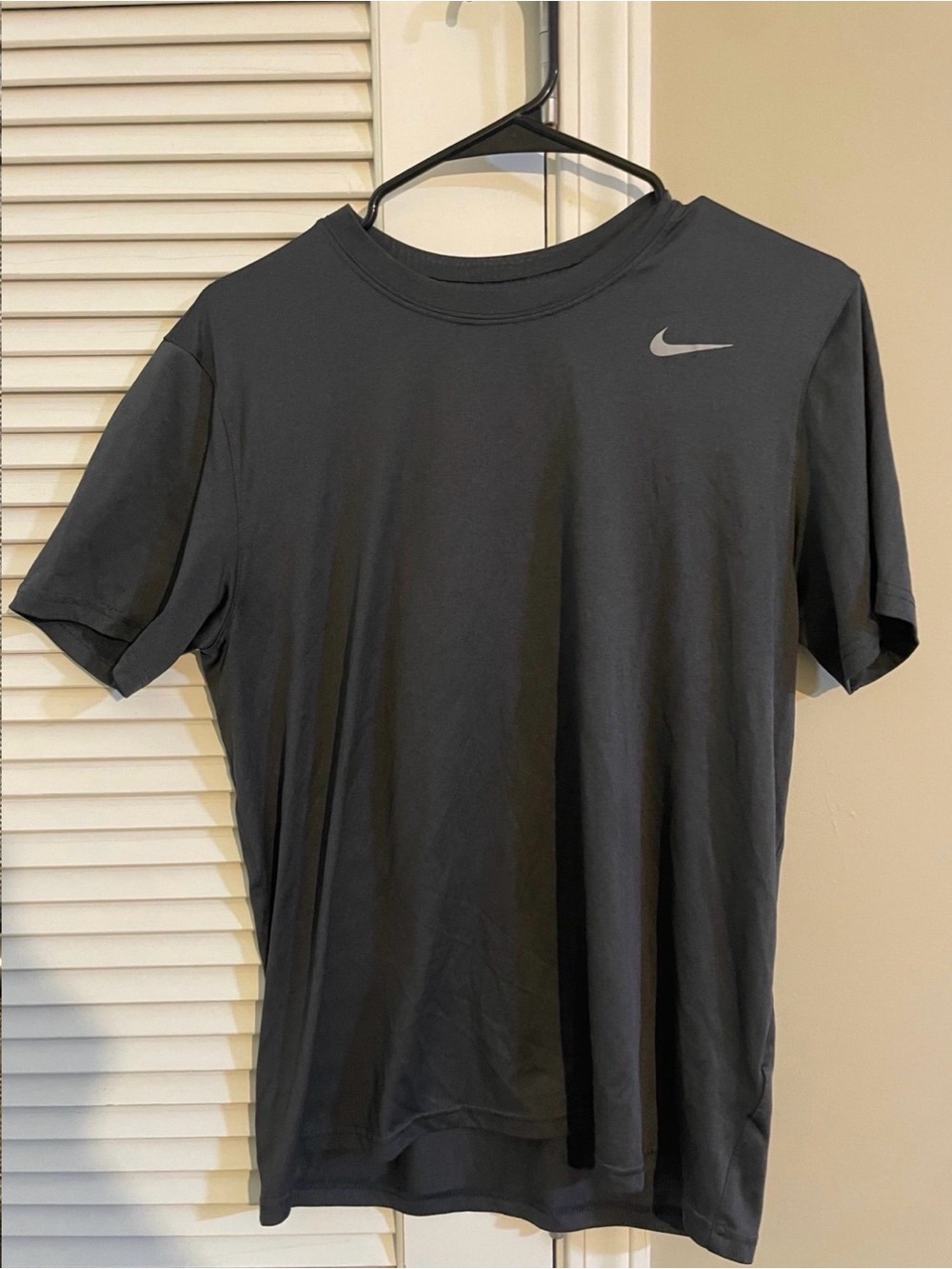 Nike Black Short Sleeve Athletic Tee with Reflective Swoosh